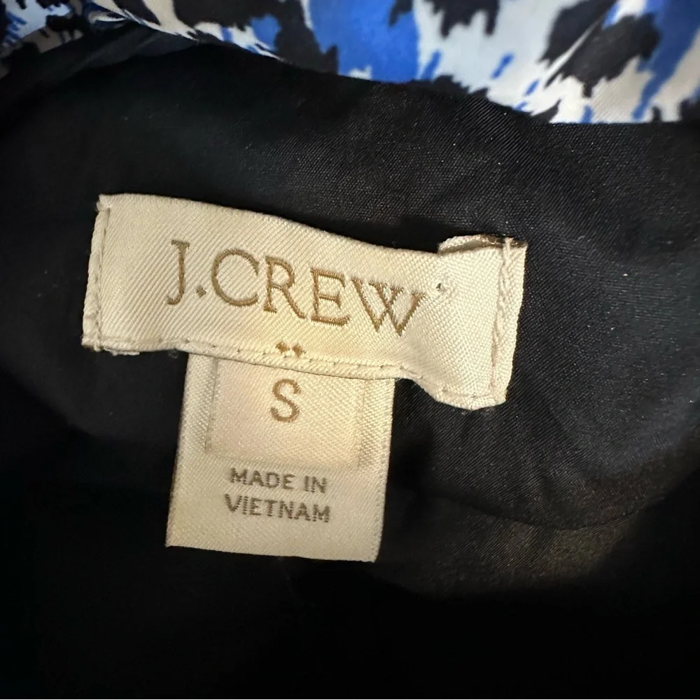 J. Crew Factory S Blue Black Animal Print Puffer Vest